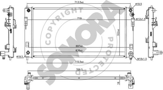 Somora 199540 - Радиатор, охлаждение двигателя autosila-amz.com