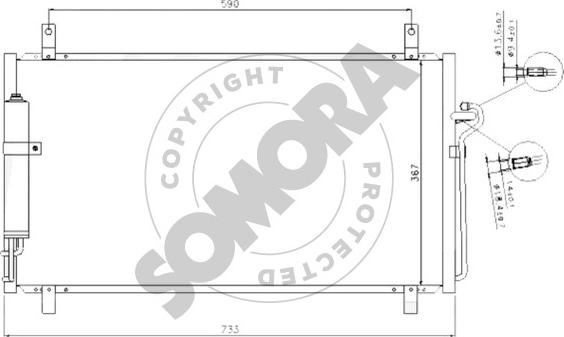 Somora 199160 - Конденсатор кондиционера autosila-amz.com