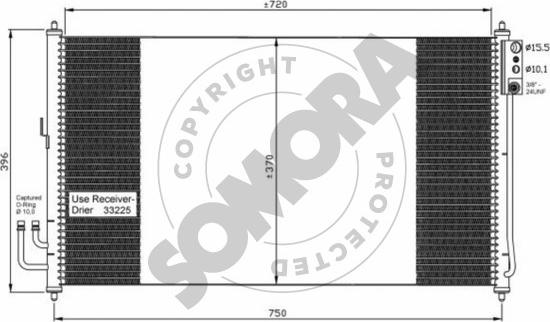 Somora 195660F - Конденсатор кондиционера autosila-amz.com