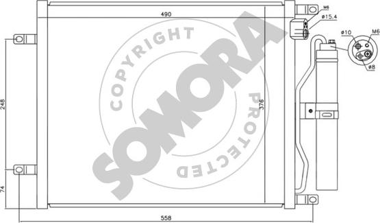 Somora 191060A - Конденсатор кондиционера autosila-amz.com