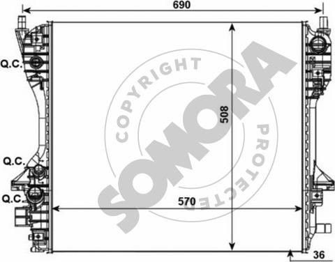 Somora 156140 - Радиатор, охлаждение двигателя autosila-amz.com