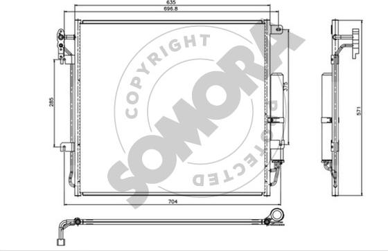 Somora 151360A - Конденсатор кондиционера autosila-amz.com