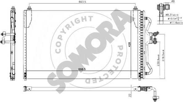 Somora 167860 - Конденсатор кондиционера autosila-amz.com