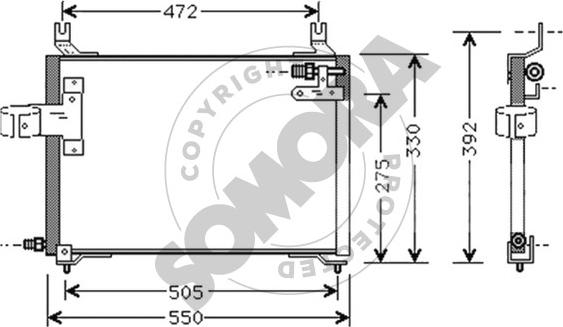 Somora 110060F - Конденсатор кондиционера autosila-amz.com