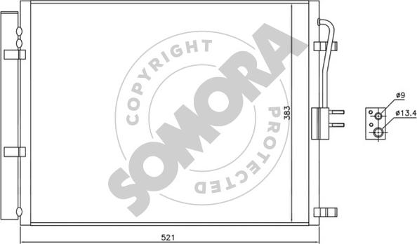 Somora 112360 - Конденсатор кондиционера autosila-amz.com