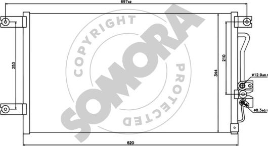 Somora 187060A - Конденсатор кондиционера autosila-amz.com