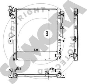 Somora 187140A - Радиатор, охлаждение двигателя autosila-amz.com