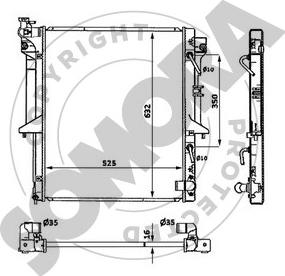 Somora 187140B - Радиатор, охлаждение двигателя autosila-amz.com