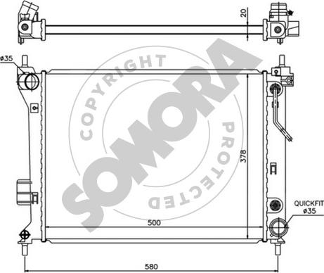 Somora 130740A - Радиатор, охлаждение двигателя autosila-amz.com