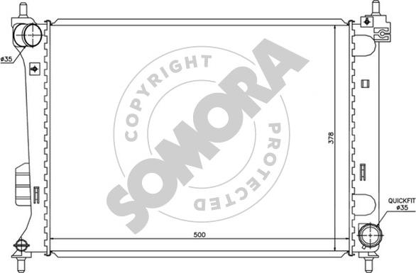 Somora 130740 - Радиатор, охлаждение двигателя autosila-amz.com