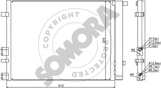 Somora 130760A - Конденсатор кондиционера autosila-amz.com