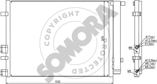 Somora 130760 - Конденсатор кондиционера autosila-amz.com