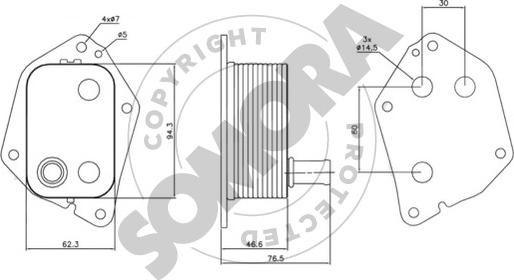 Somora 138065 - Масляный радиатор, двигательное масло autosila-amz.com