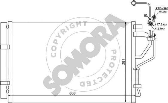 Somora 138160A - Конденсатор кондиционера autosila-amz.com