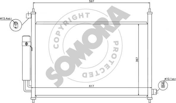 Somora 126560B - Конденсатор кондиционера autosila-amz.com