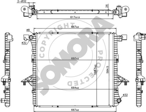 Somora 359940 - Радиатор, охлаждение двигателя autosila-amz.com