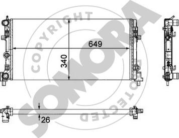 Somora 355640 - Радиатор, охлаждение двигателя autosila-amz.com