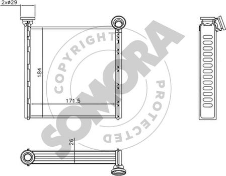 Somora 351250 - Теплообменник, отопление салона autosila-amz.com