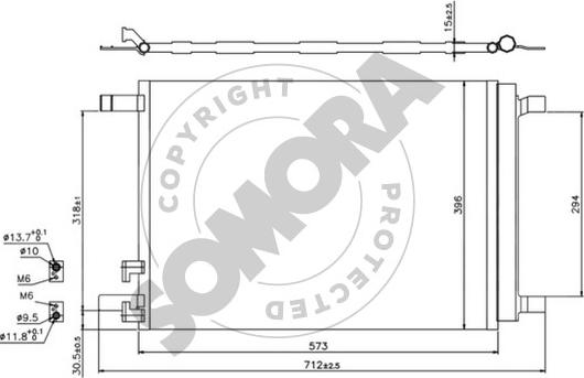 Somora 351260 - Конденсатор кондиционера autosila-amz.com