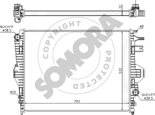 Somora 358740A - Радиатор, охлаждение двигателя autosila-amz.com