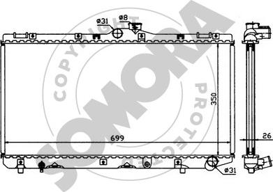 Somora 314143 - Радиатор, охлаждение двигателя autosila-amz.com