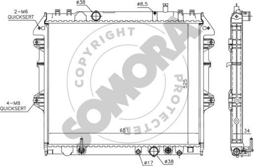 Somora 318840A - Радиатор, охлаждение двигателя autosila-amz.com