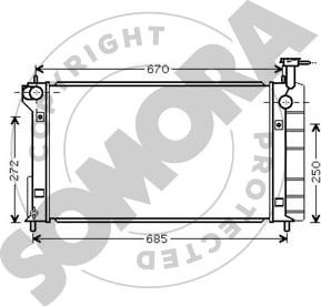 Somora 313540 - Радиатор, охлаждение двигателя autosila-amz.com