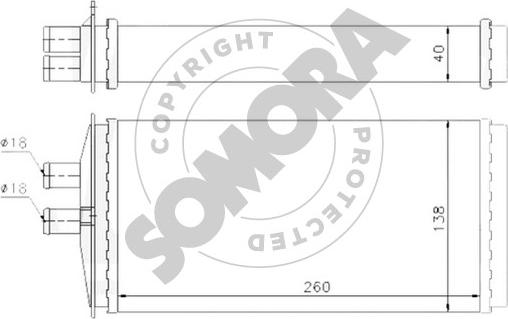 Somora 290150 - Теплообменник, отопление салона autosila-amz.com