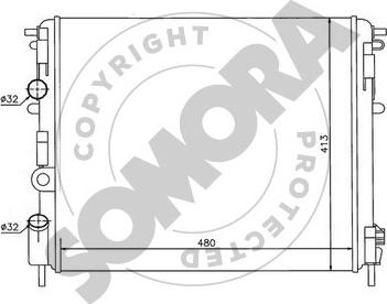 Somora 244340B - Радиатор, охлаждение двигателя autosila-amz.com