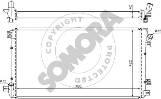 Somora 245540C - Радиатор, охлаждение двигателя autosila-amz.com