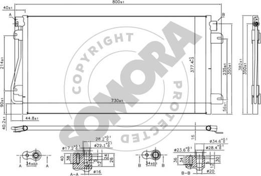 Somora 245560F - Конденсатор кондиционера autosila-amz.com