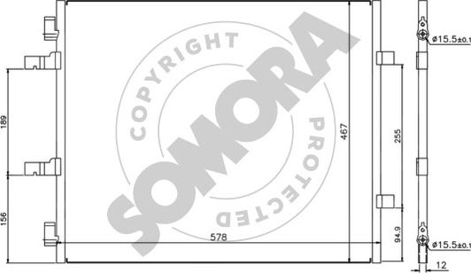 Somora 245260A - Конденсатор кондиционера autosila-amz.com