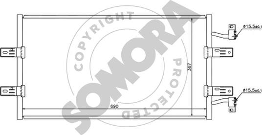 Somora 245260 - Конденсатор кондиционера autosila-amz.com