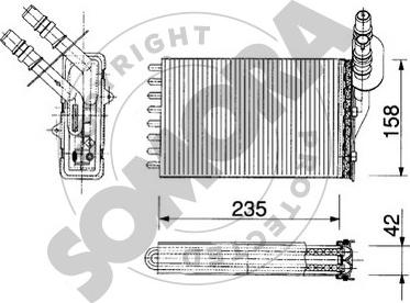 Somora 240950 - Теплообменник, отопление салона autosila-amz.com