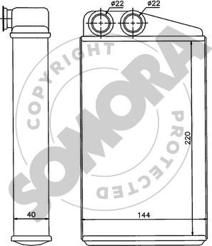 Somora 243250 - Теплообменник, отопление салона autosila-amz.com