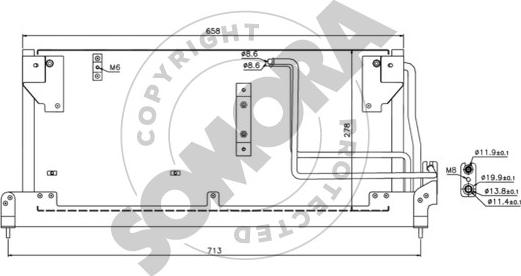 Somora 214060 - Конденсатор кондиционера autosila-amz.com