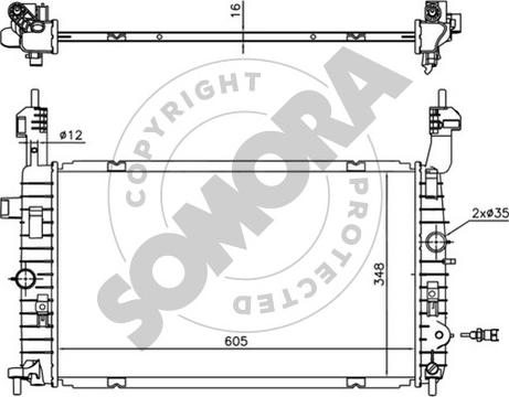 Somora 216040D - Радиатор, охлаждение двигателя autosila-amz.com