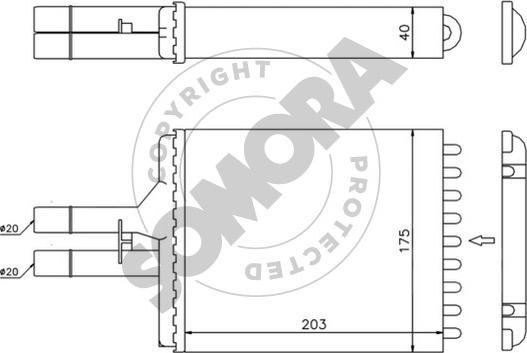 Somora 210450 - Теплообменник, отопление салона autosila-amz.com