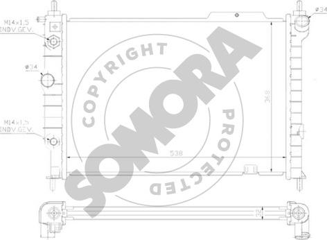 Somora 211540B - Радиатор, охлаждение двигателя autosila-amz.com