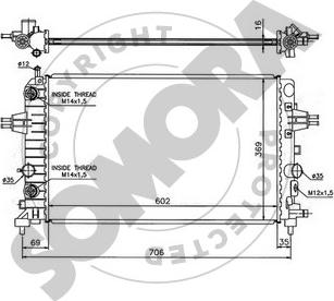 Somora 211840D - Радиатор, охлаждение двигателя autosila-amz.com