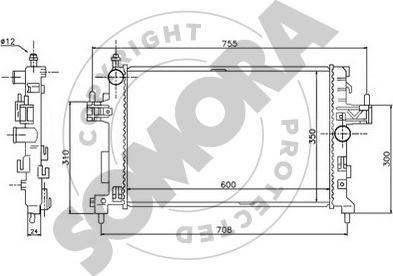 Somora 212540A - Радиатор, охлаждение двигателя autosila-amz.com