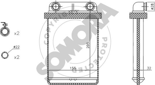 Somora 212050 - Теплообменник, отопление салона autosila-amz.com