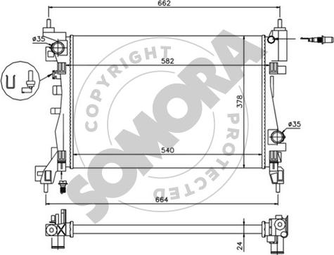 Somora 212740 - Радиатор, охлаждение двигателя autosila-amz.com