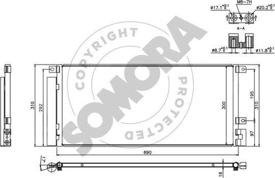 Somora 217060B - Конденсатор кондиционера autosila-amz.com