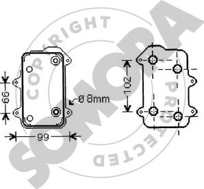 Somora 231065A - Масляный радиатор, двигательное масло autosila-amz.com