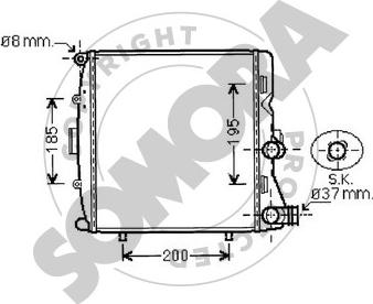 Somora 231140L - Радиатор, охлаждение двигателя autosila-amz.com