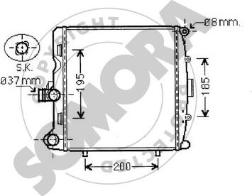 Somora 231140R - Радиатор, охлаждение двигателя autosila-amz.com