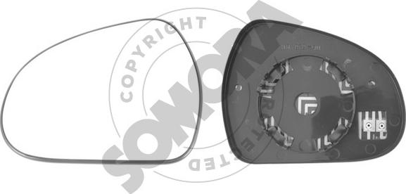 Somora 220956G - Зеркальное стекло, наружное зеркало autosila-amz.com