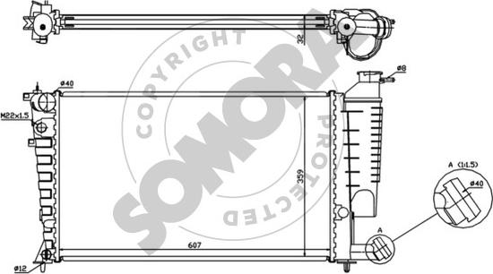 Somora 220540F - Радиатор, охлаждение двигателя autosila-amz.com