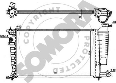 Somora 220541 - Радиатор, охлаждение двигателя autosila-amz.com